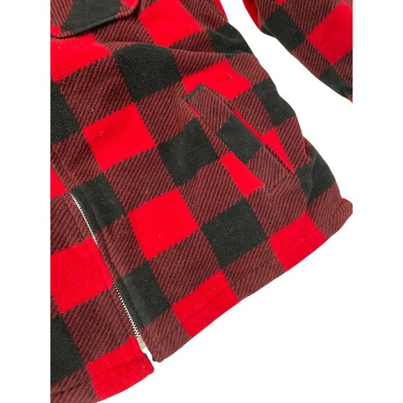 Maxxsell Mens Sherpa Lined Buffalo Plaid Red Black Winter Jacket Size XXL SKU 93 - Picture 4 of 15